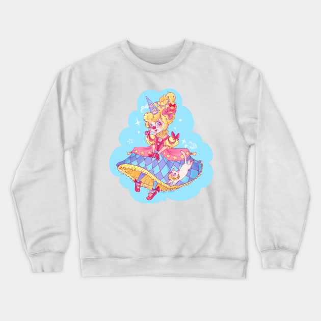 Clown Queen - Circus colors Crewneck Sweatshirt by KaijuCupcakes